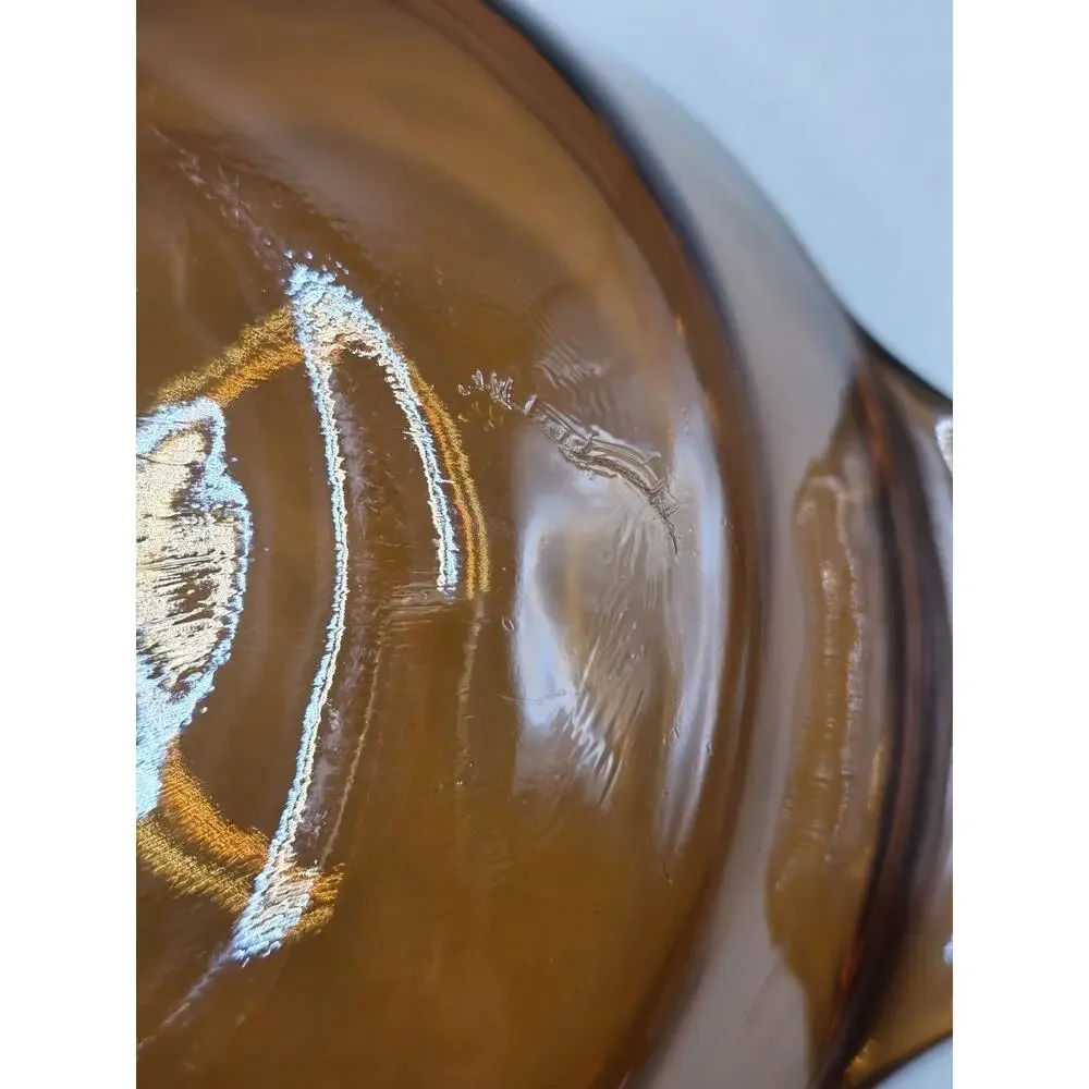 Vintage Anchor Hocking Harvest Amber Glass Casserole Dish with Lid Ovenware